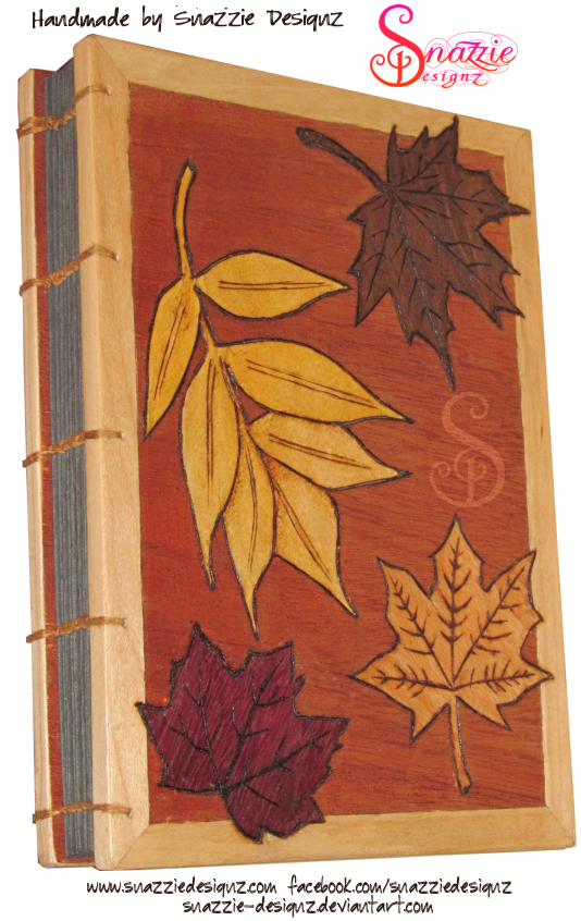 Coptic Bound Leaf Marquetry Motif Blank A5 Journal