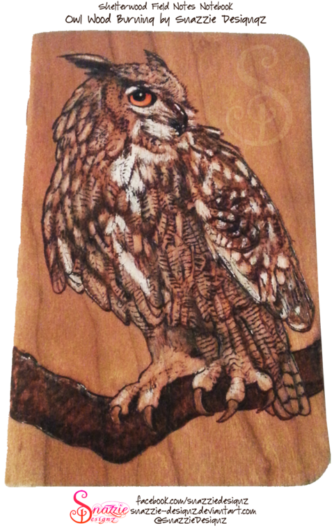 Owl Pyrograph Field Notes Notebook