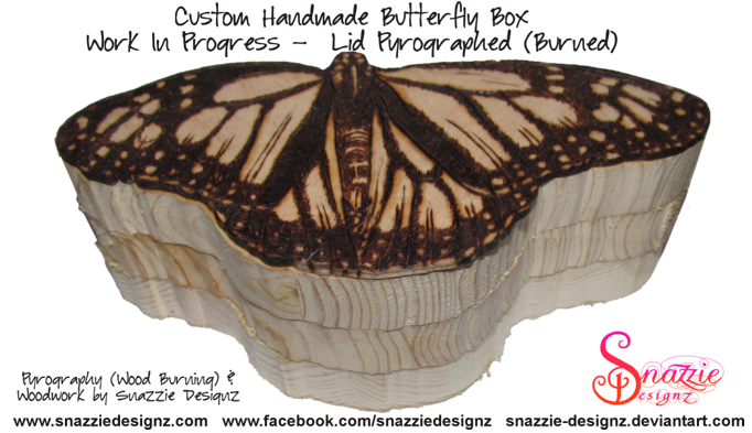 Butterfly box designed and handmade by snazzie designz - Work in progress