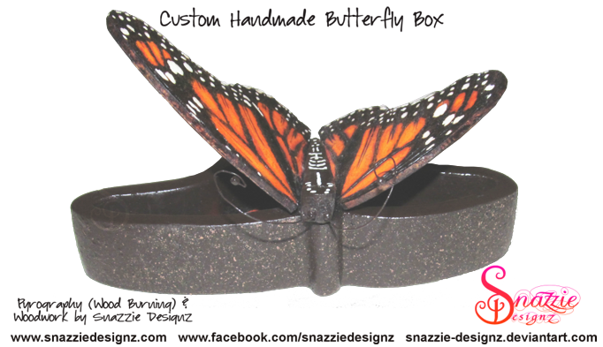 Butterfly box designed and handmade by snazzie designz - Work in progress