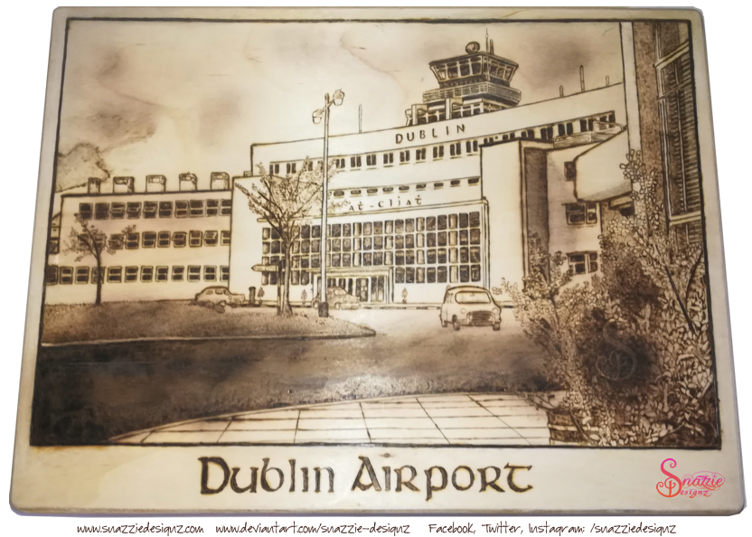 Dublin Airport Pyrography by snazzie designz