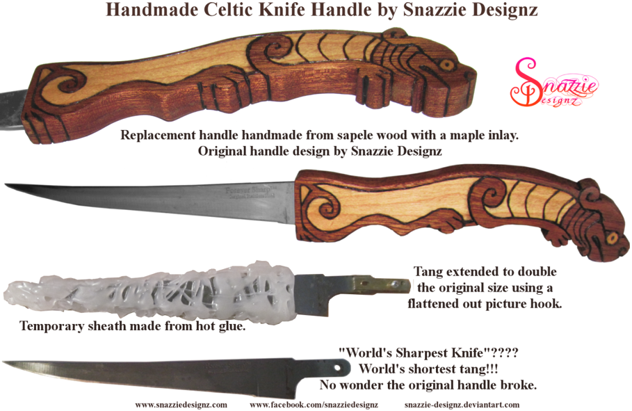 Celtic Knife Handle by snazzie designz