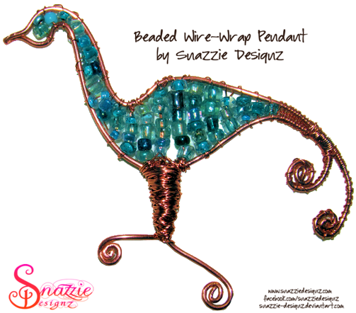 Peacock Wire-Wrapped Pendant by snazzie designz