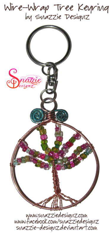 Wire-Wrapped Tree Keyring by snazzie designz