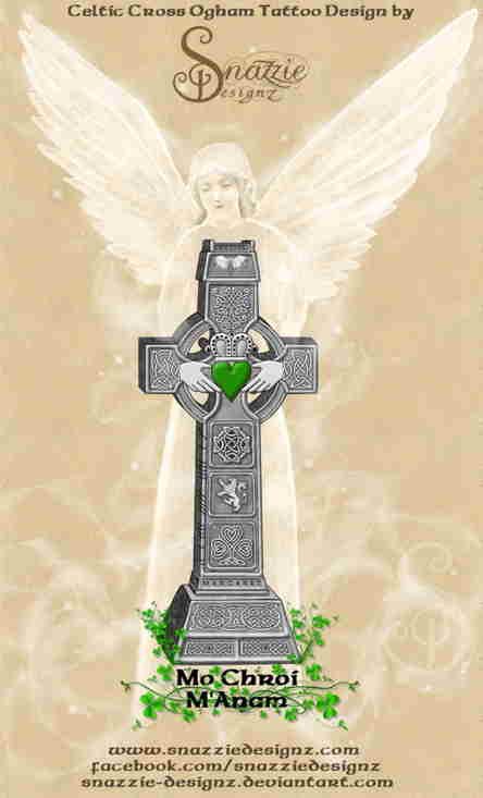 Celtic Cross In Memoriam Tattoo Design