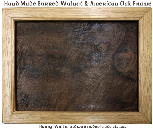 Handmade walnut and American oak frame by Aldwarke